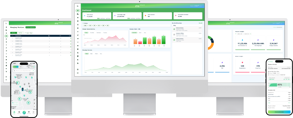 Iris Network Charging Management System and Driver App UI